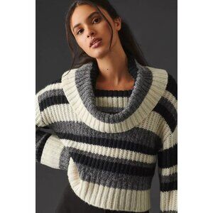 Anthropologie Striped Turtleneck Sweater XS